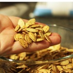 Roasted Pumpkin Seeds (and a belated Halloween story)