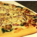 Favorite Pizza Crust + Chicken Spinach Alfredo Pizza