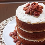 Pumpkin Cake with Maple Cream & Sugared Pecans