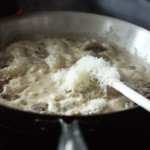 Mushroom Cream Sauce with Ravioli