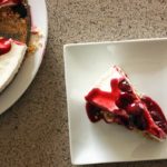 (Almost) No-Bake Cheesecake with Fresh Cherry Sauce